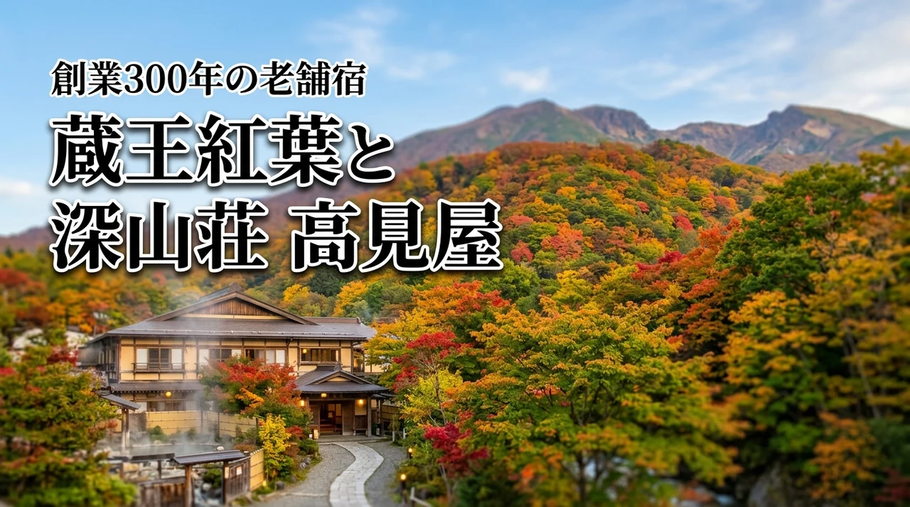 山形：深山荘 高見屋は創業300年の老舗で、蔵王紅葉は10月上旬～下旬が見頃予想（記事のアイキャッチ画像）